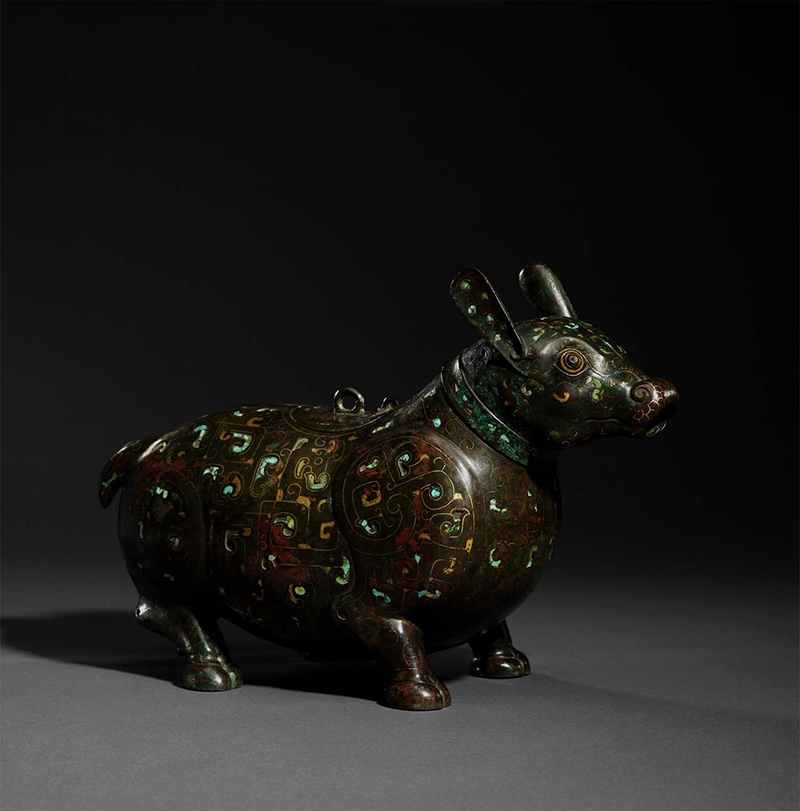 'Warring States' inlaid bronze 'Tapir'