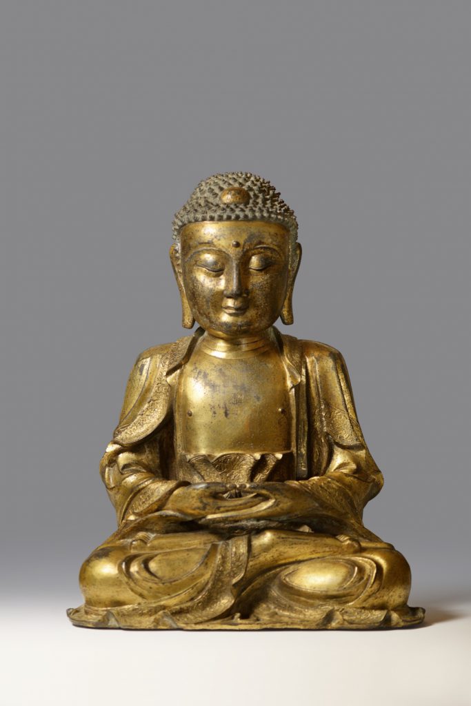 A large gilt bronze Buddha
