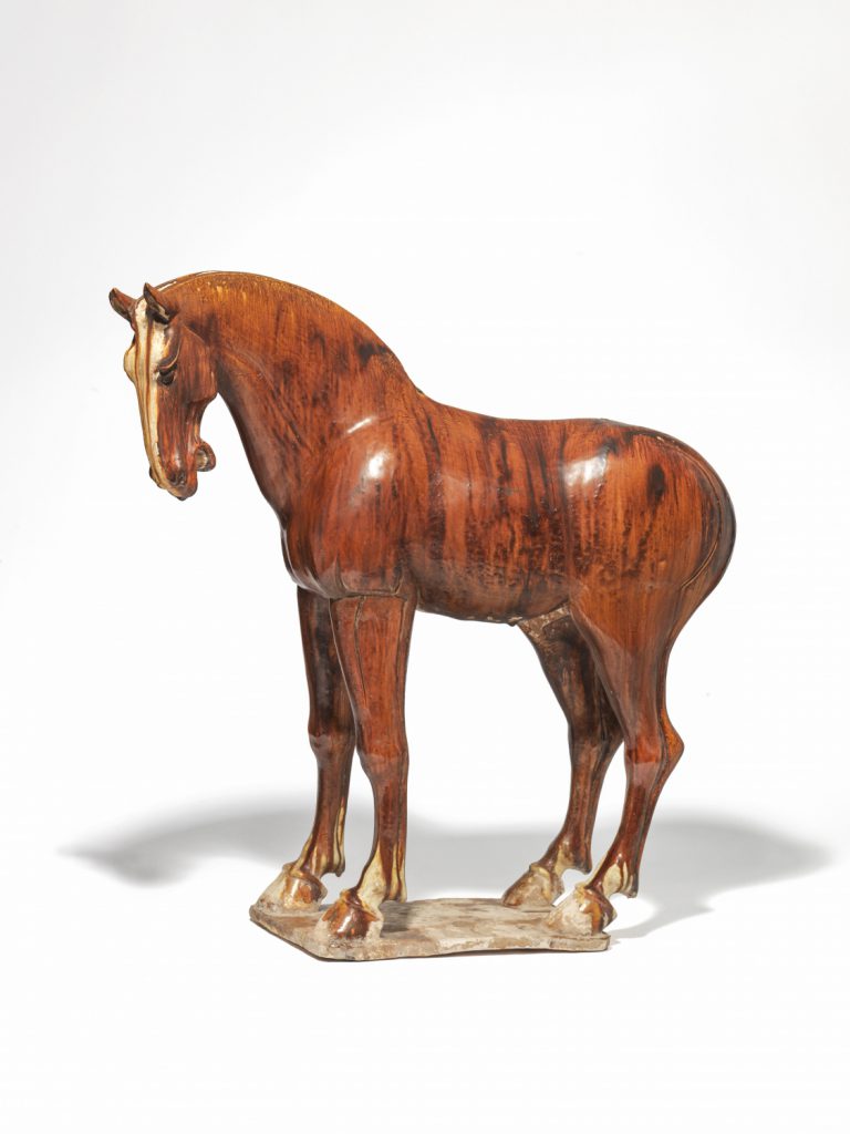 A chestnut-glazed Tang pottery horse