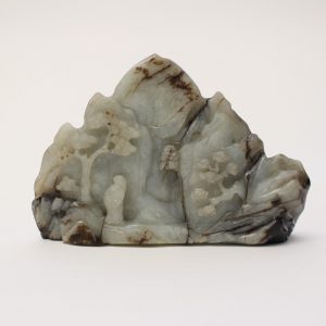 A carved jade boulder