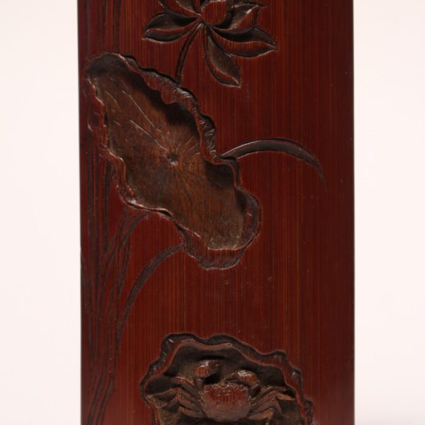 A bamboo 'Crab and Lotus' wirstwrest