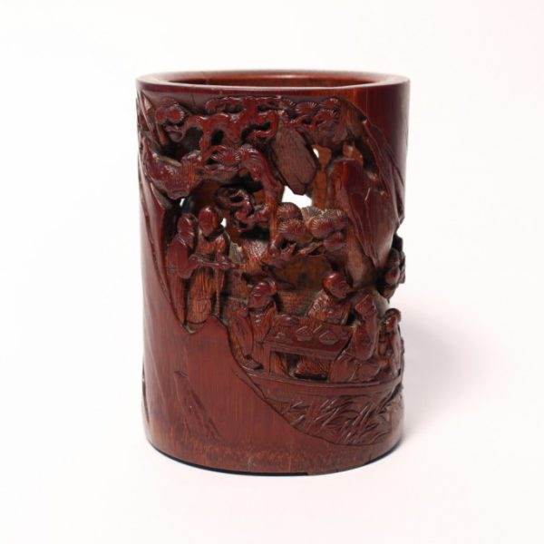 A rare bamboo 'Ode to the Red Cliff' brush pot