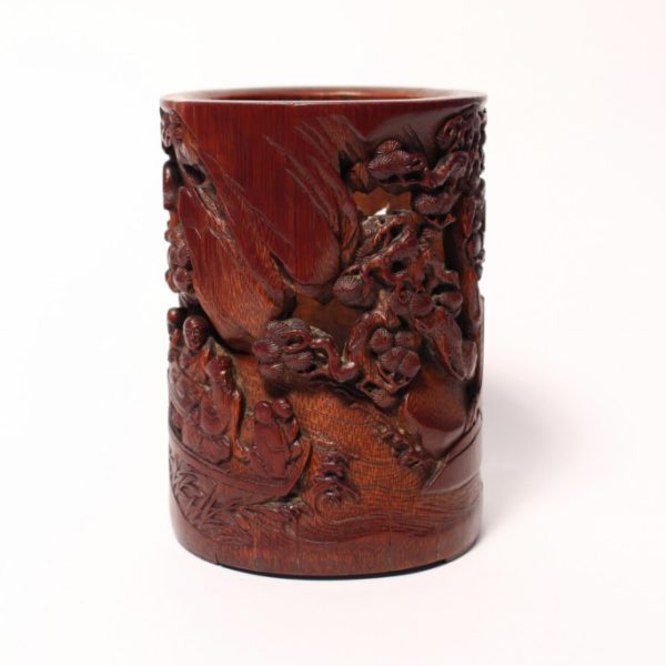 A rare bamboo 'Ode to the Red Cliff' brush pot