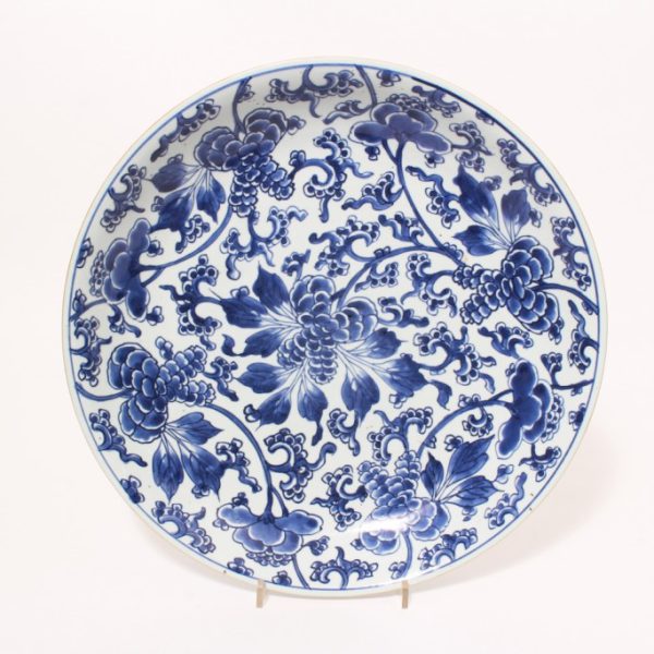 A large blue and white plate, Kangxi