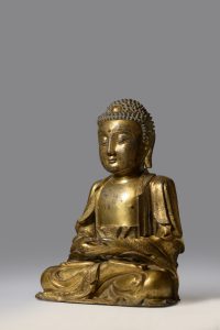 A large gilt bronze Buddha