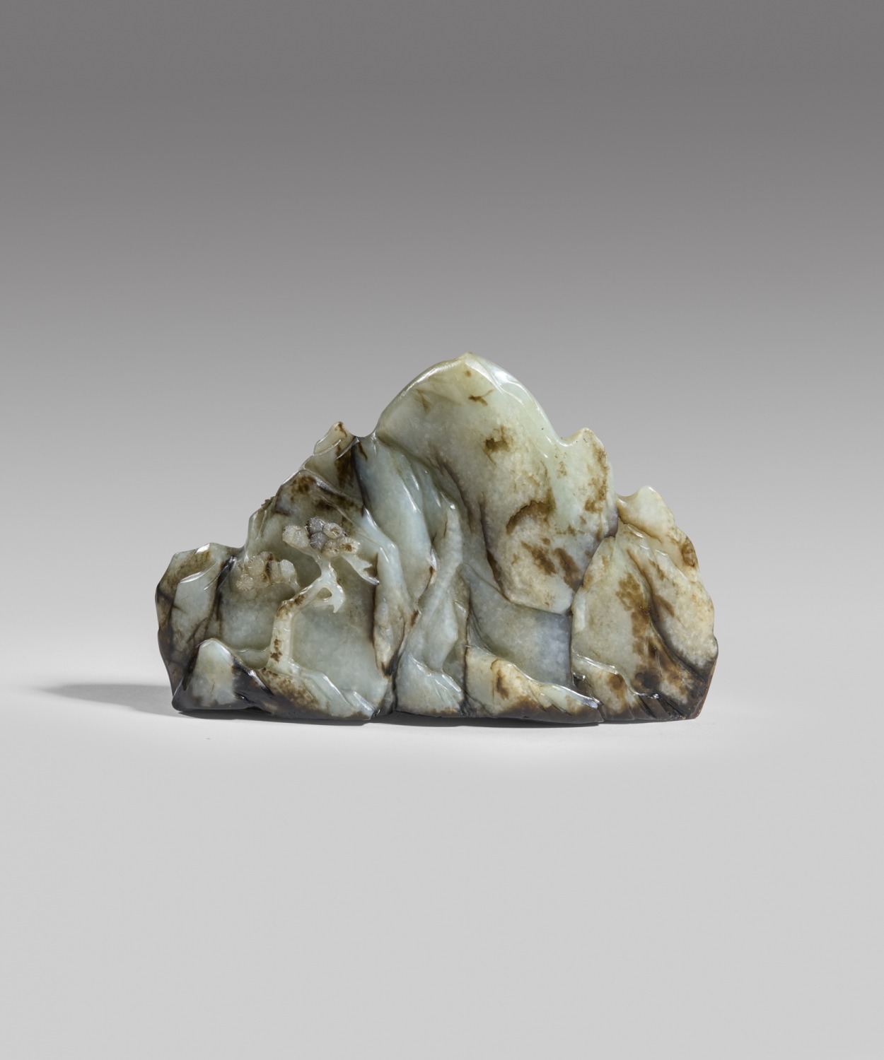 An important imperial inscribed mottled white jade boulder