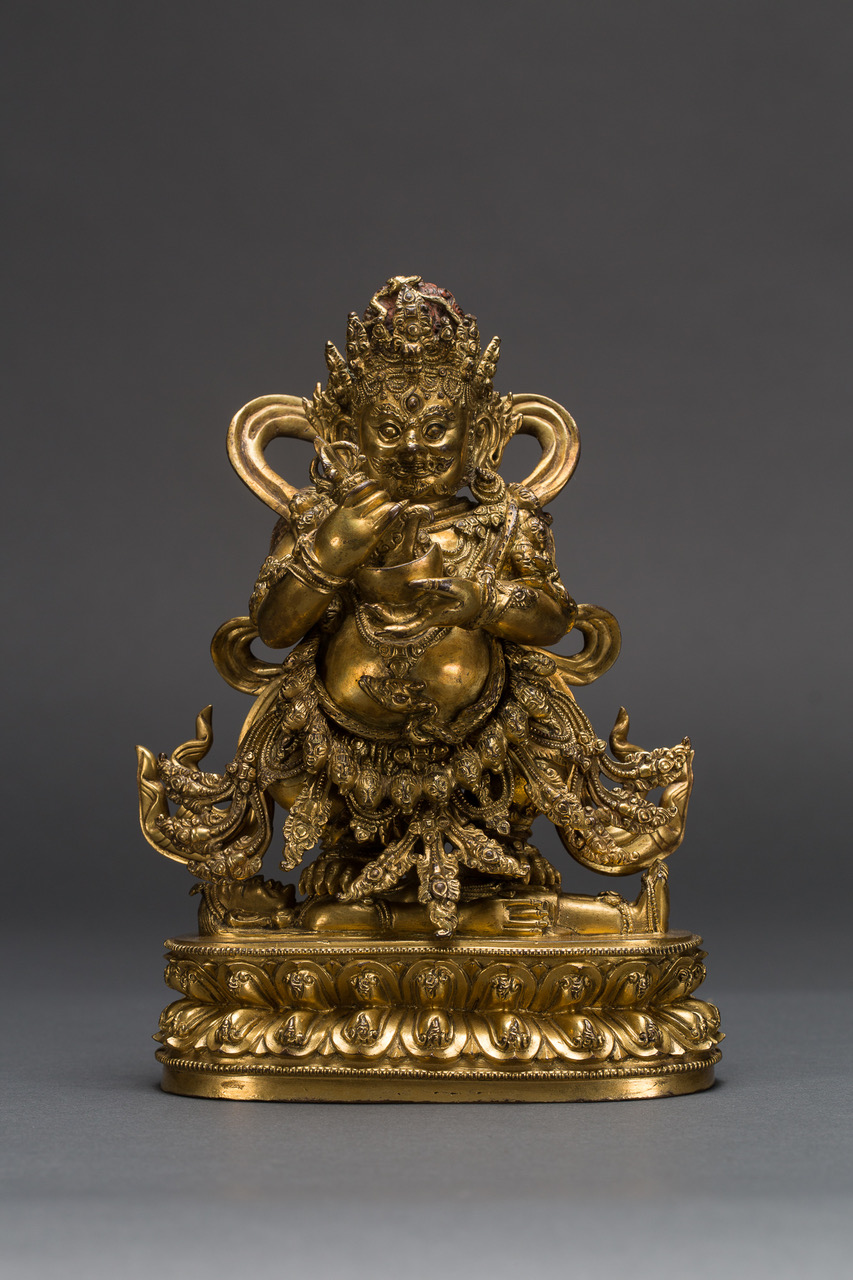 A gilt-bronze figure of Mahakala (Tibeto-Chinese, Ming dynasty, 15th century)