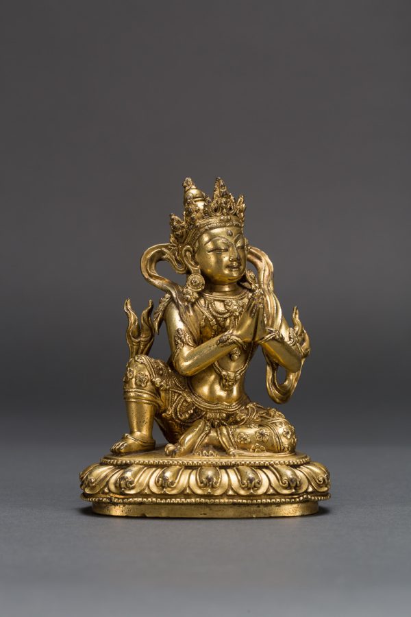 A rare small gilt-bronze figure of Avalokitesvara (Ming dynasty, early 15th century, Xuande period 1426-1435)