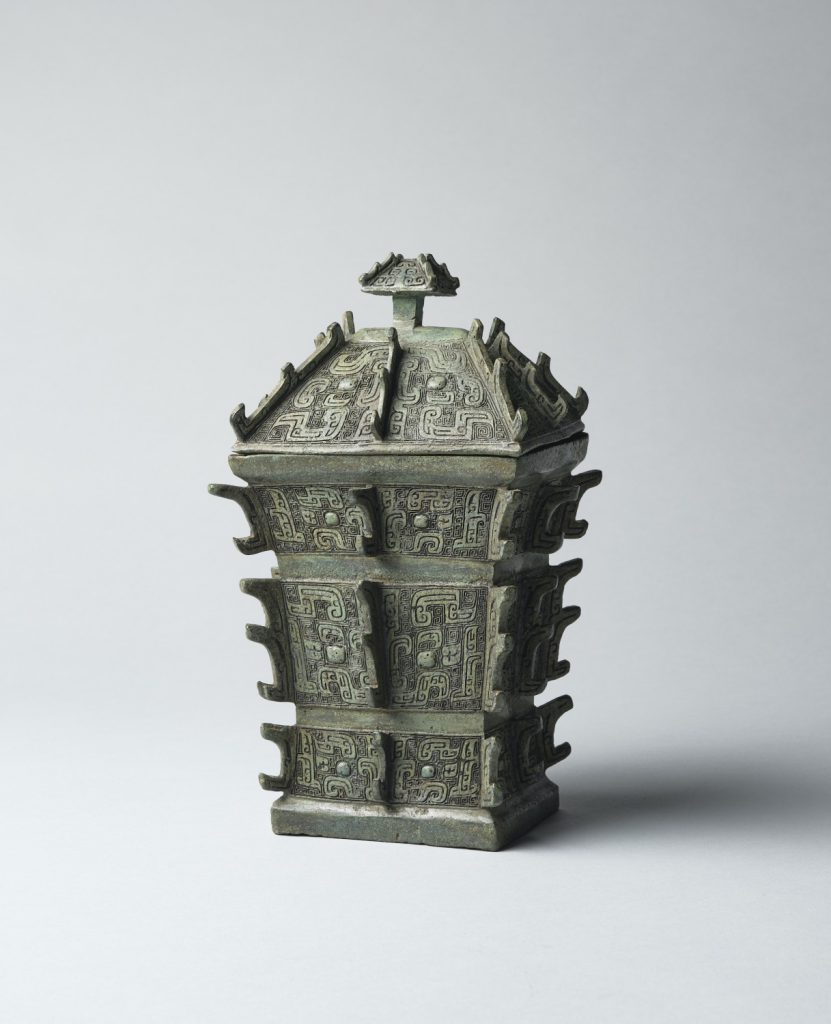 An important pagoda-shaped bronze food vessel, 'Fang Yi' (Shang dynasty, 11th century B.C.)§