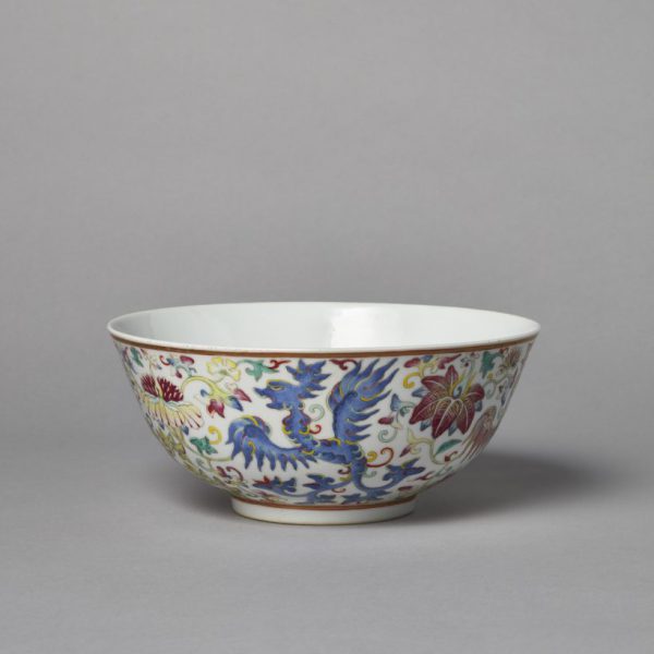 A famille-rose ‘phoenix’ bowl (Guangxu six-character mark and of the period, 1875-1908)