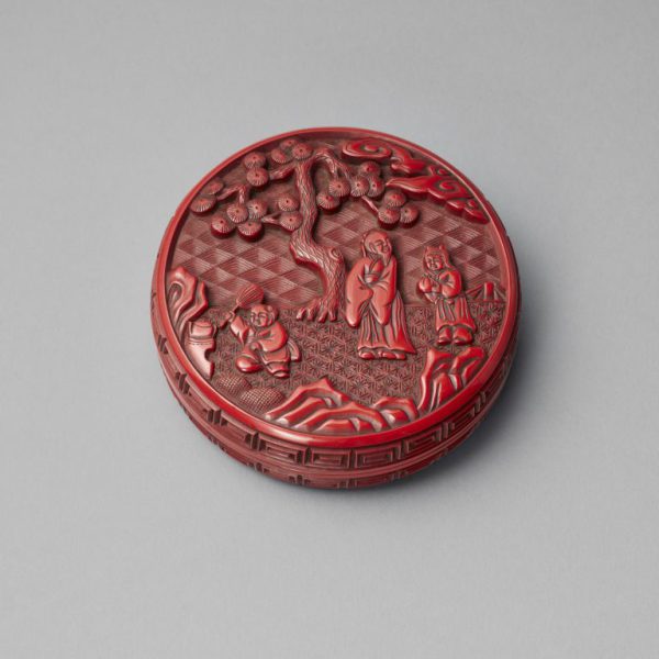 A small carved cinnabar lacquer ‘scholar’ box and cover (Ming dynasty, 17th century)