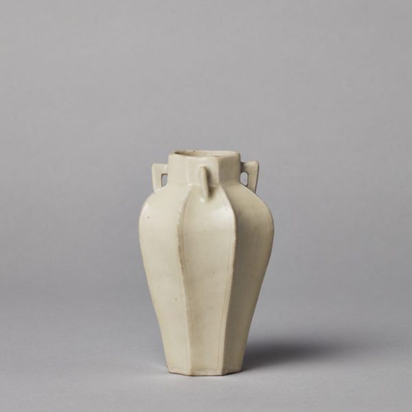 An octafoil miniature white-glazed baluster vase (Song dynasty, 960-1279)